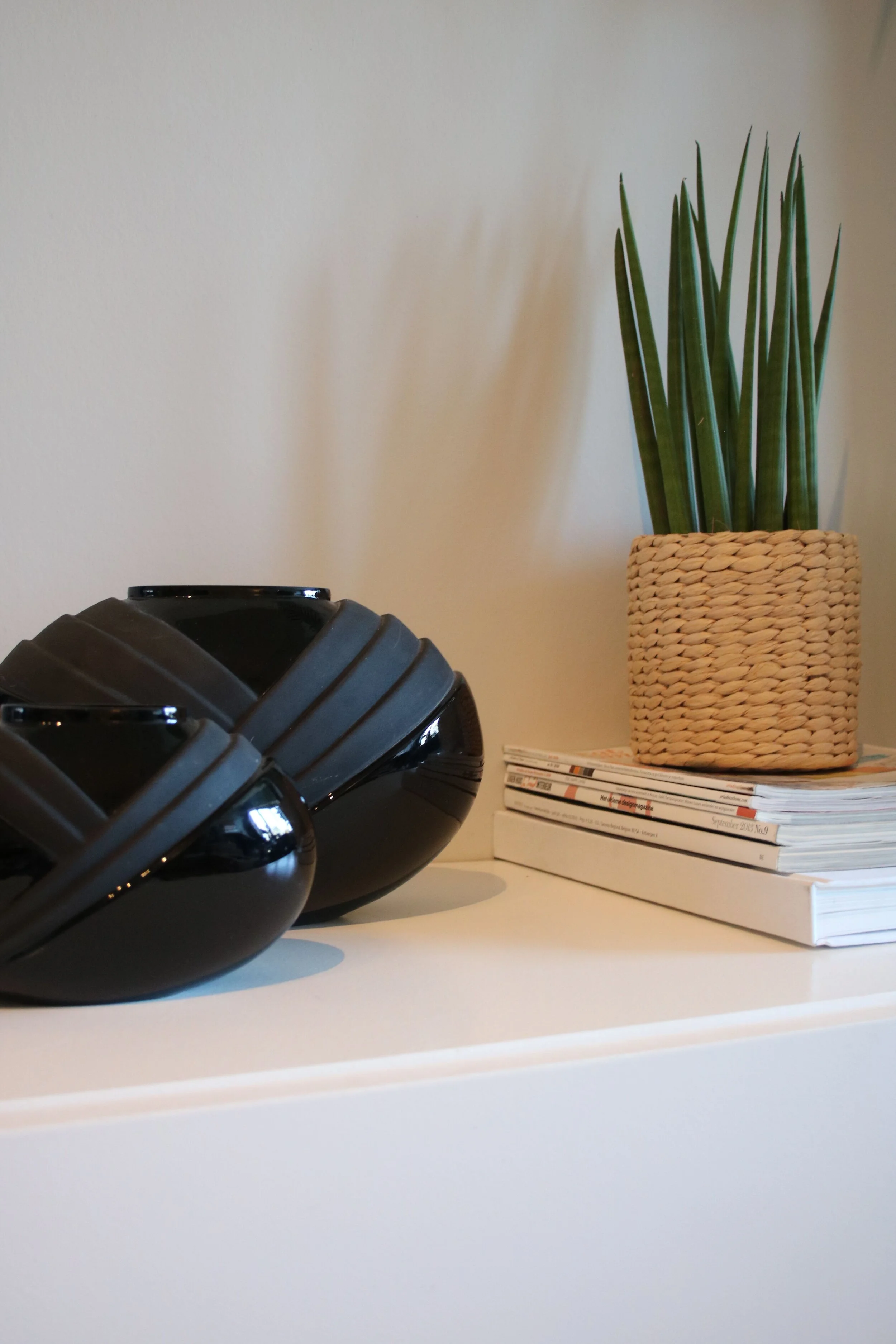 Black retro vase