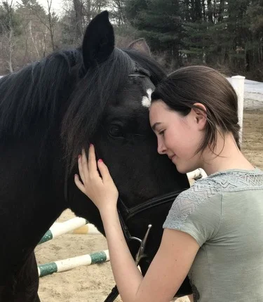 2005 partbred Dales mare Raspotnik Lila with owner Sydney Morris