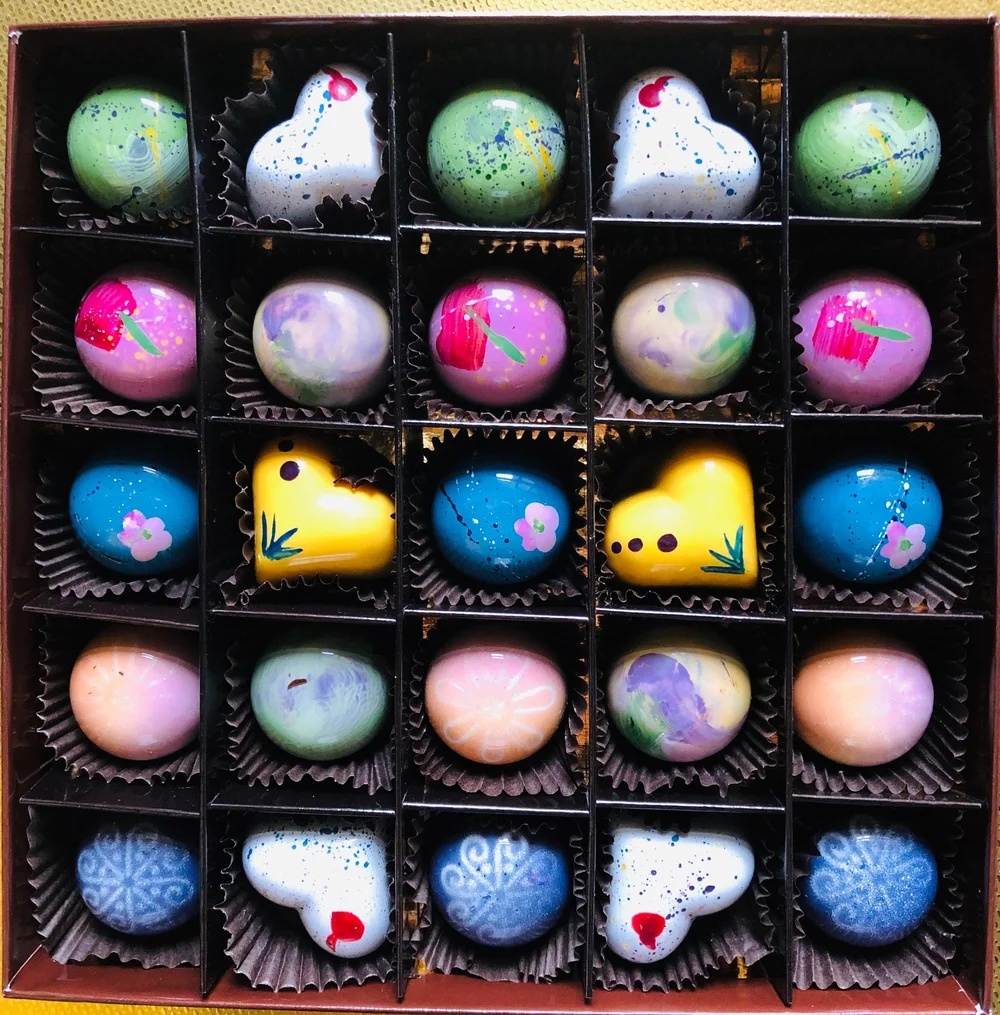 25 Piece Hand Painted Truffle Box — COCO Confections + Coffee