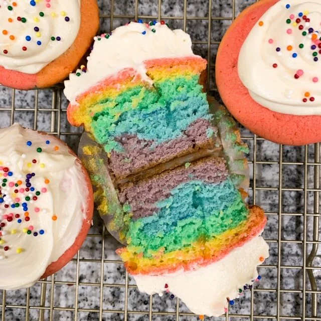 Rainbow Cupcakes Recipe 🌈 with Buttercream Frosting