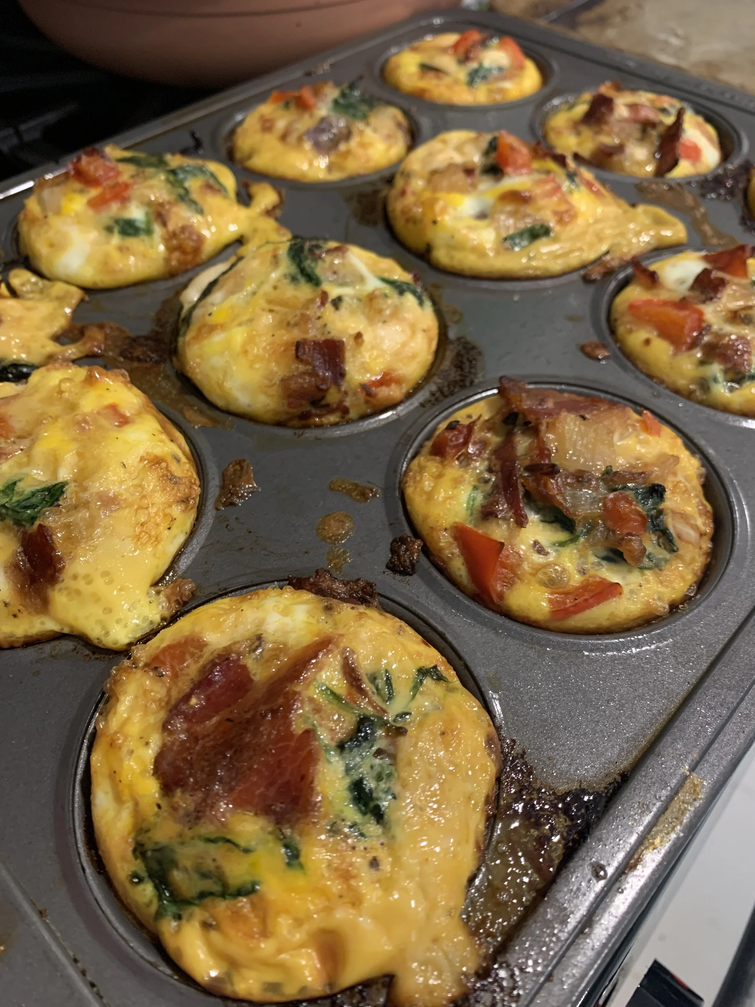 Red Pepper and Spinach Egg Muffin Quiche Bites