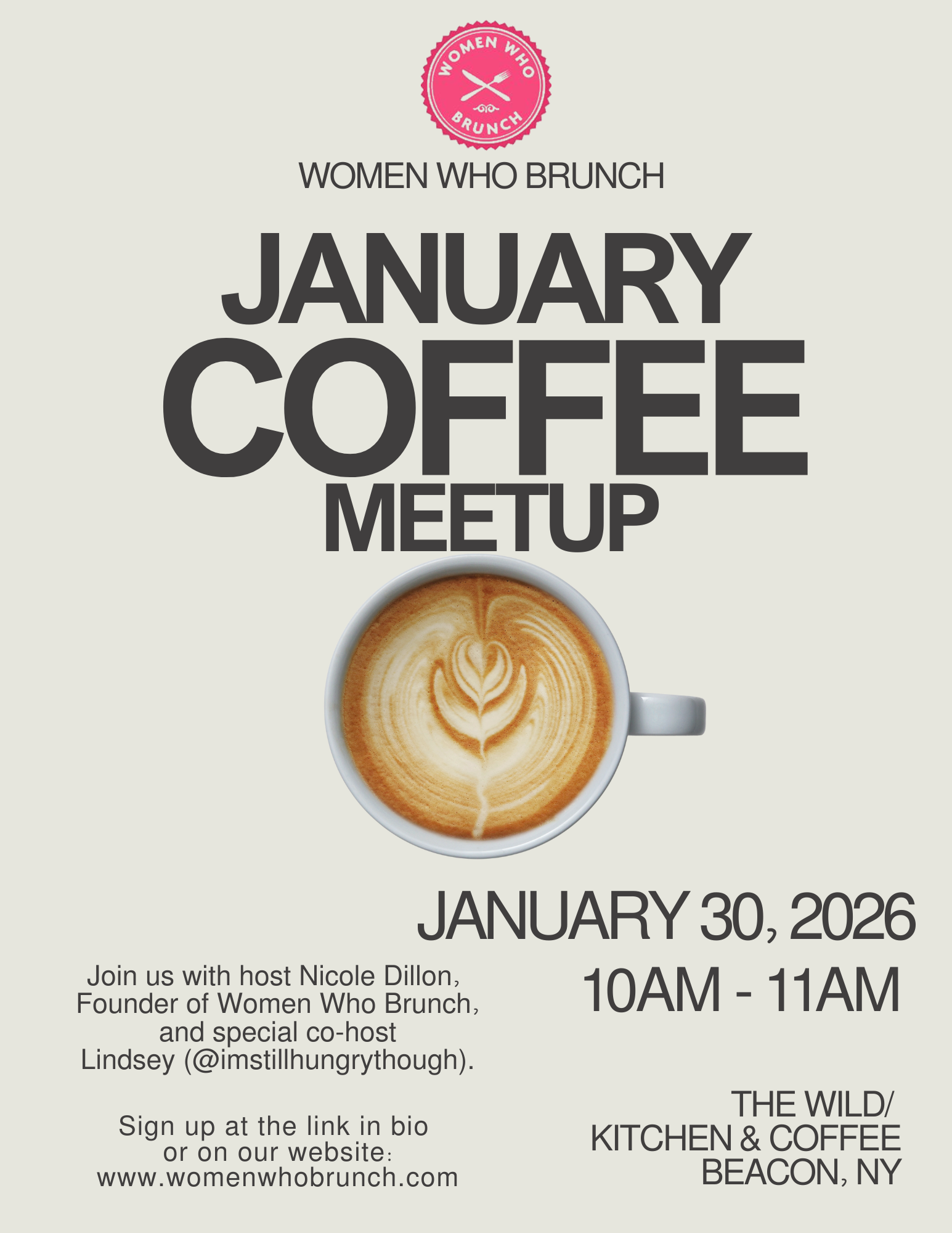 Friday,  January 30th - Women Who Brunch - Coffee Meetup - Beacon, NY