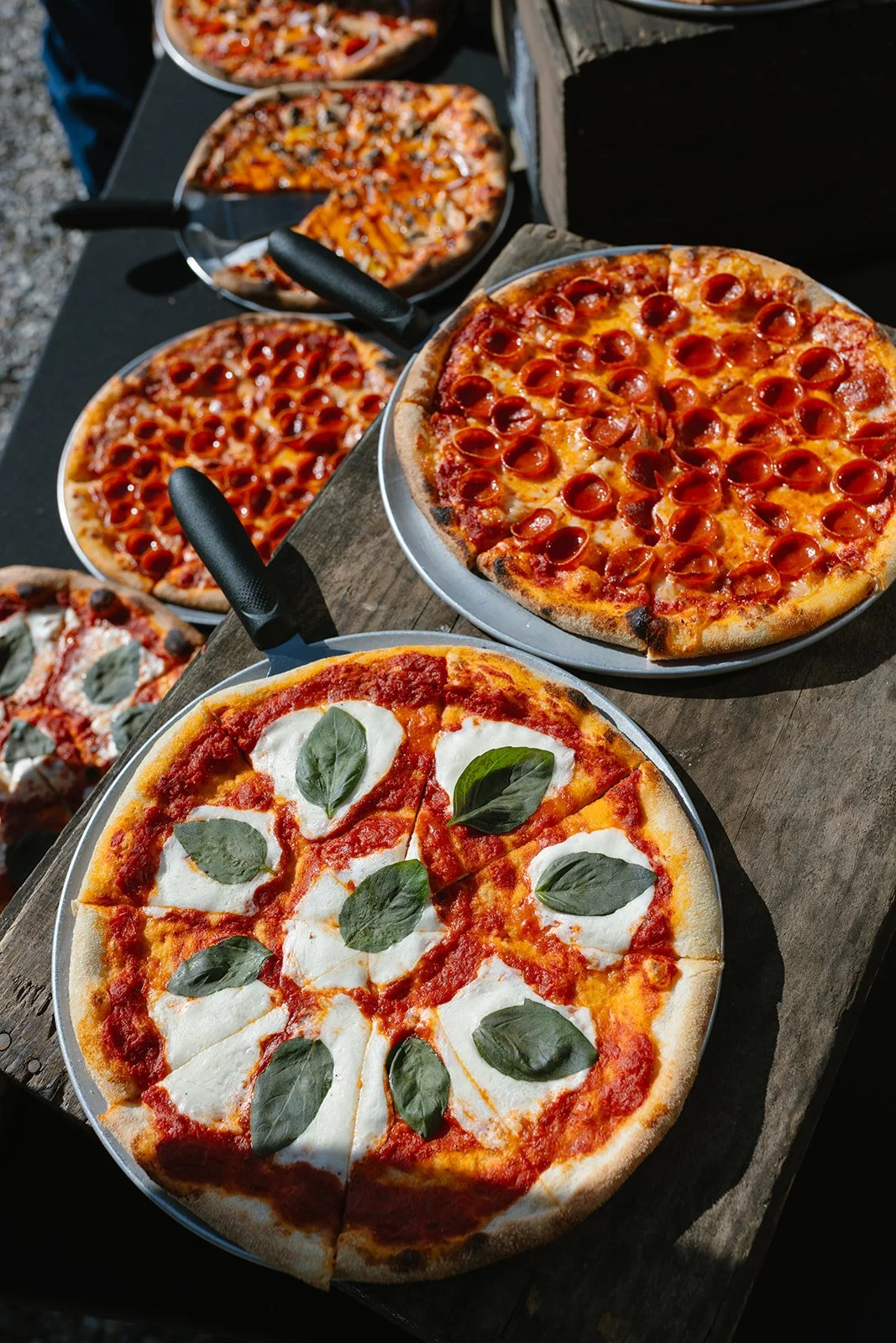 Pizzas hot and ready