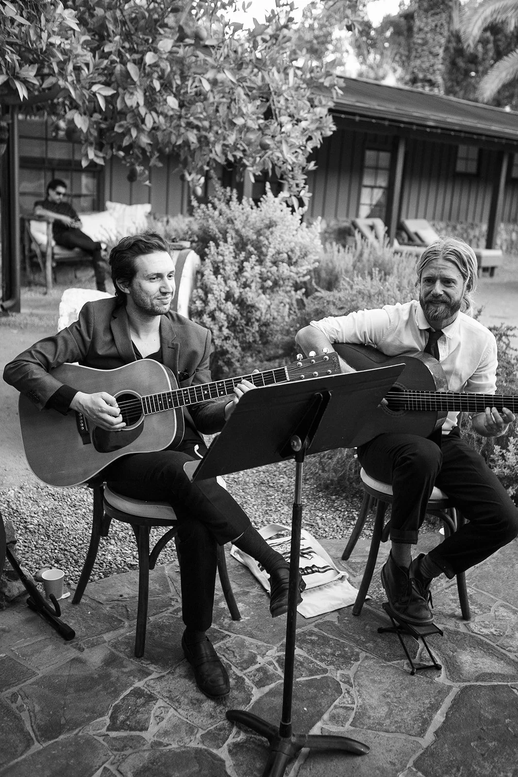 Wedding band playing guitars