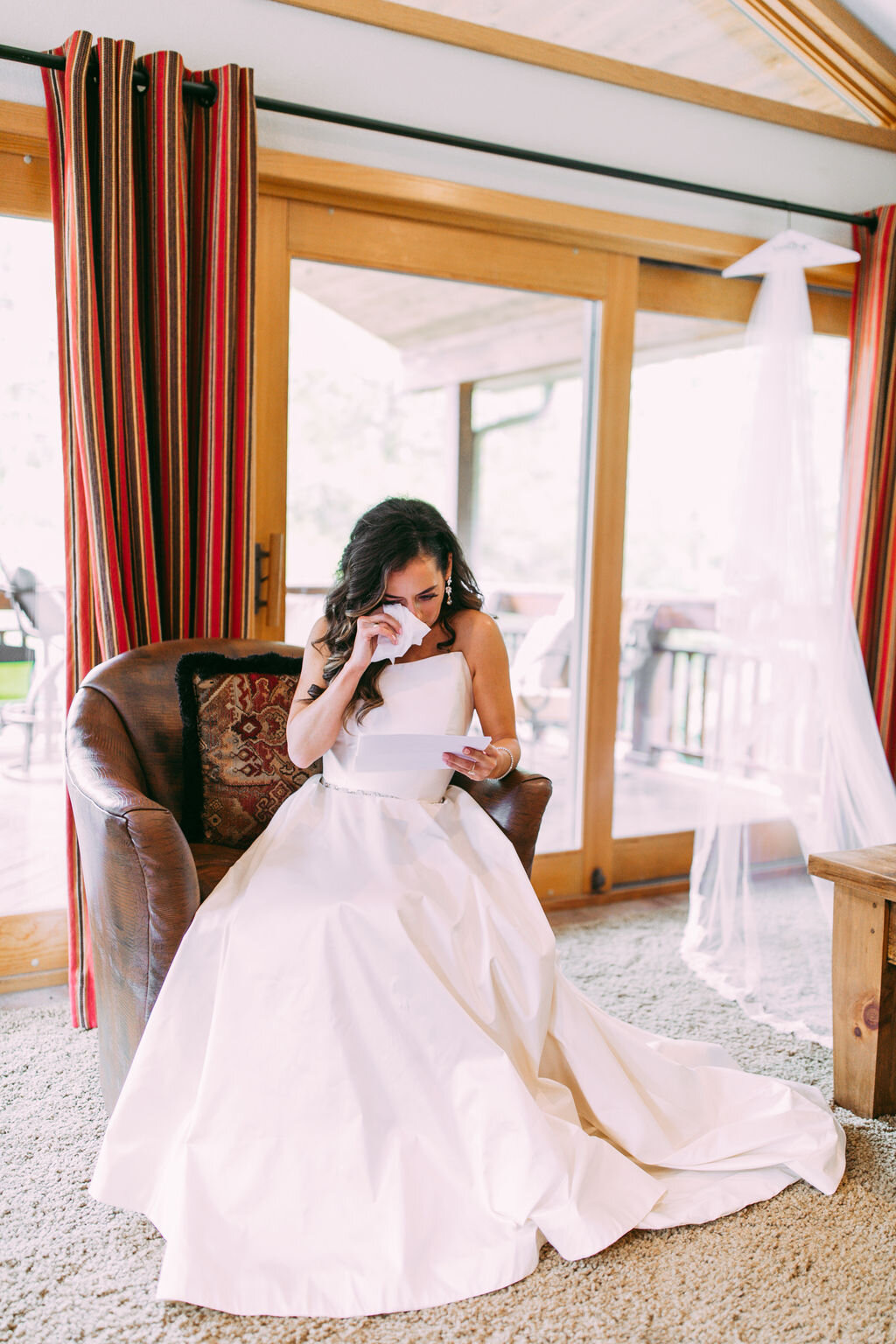 Touching moment as bride reads letter from groom