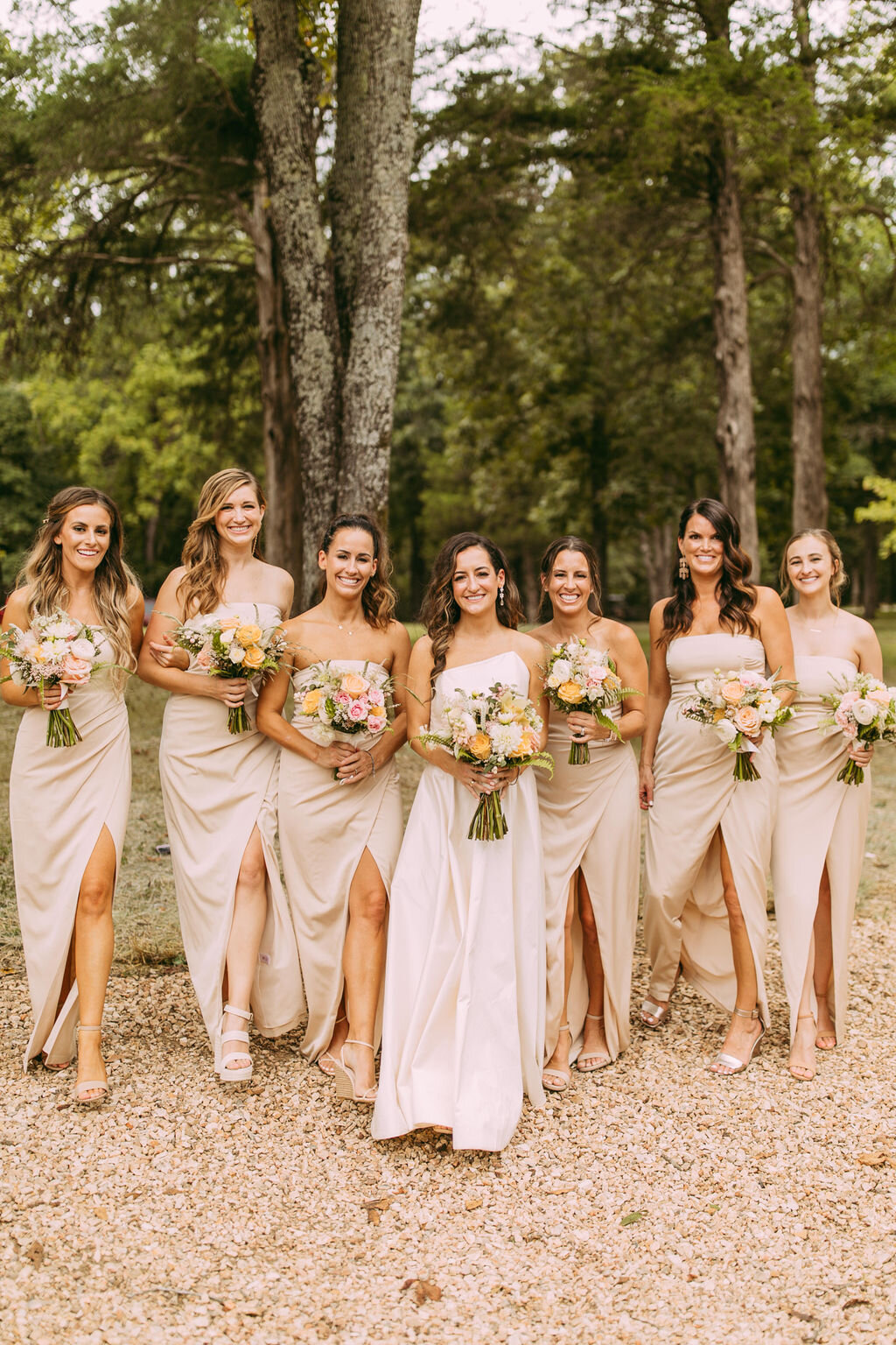 Bridal Party and Glowing Bride