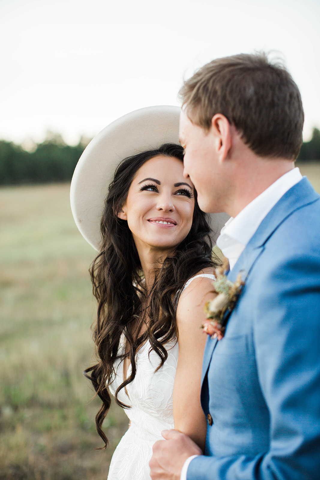 Modern Western Couple Portraits at Colorado Mountain Wedding