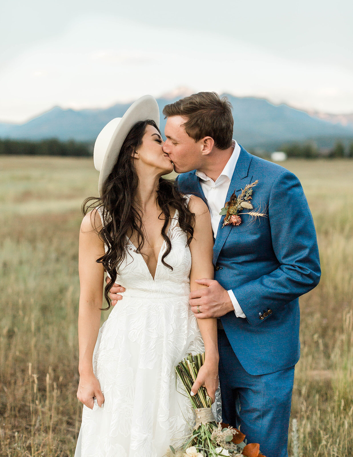 Modern Western Couple Portraits with Colorado Mountain Views