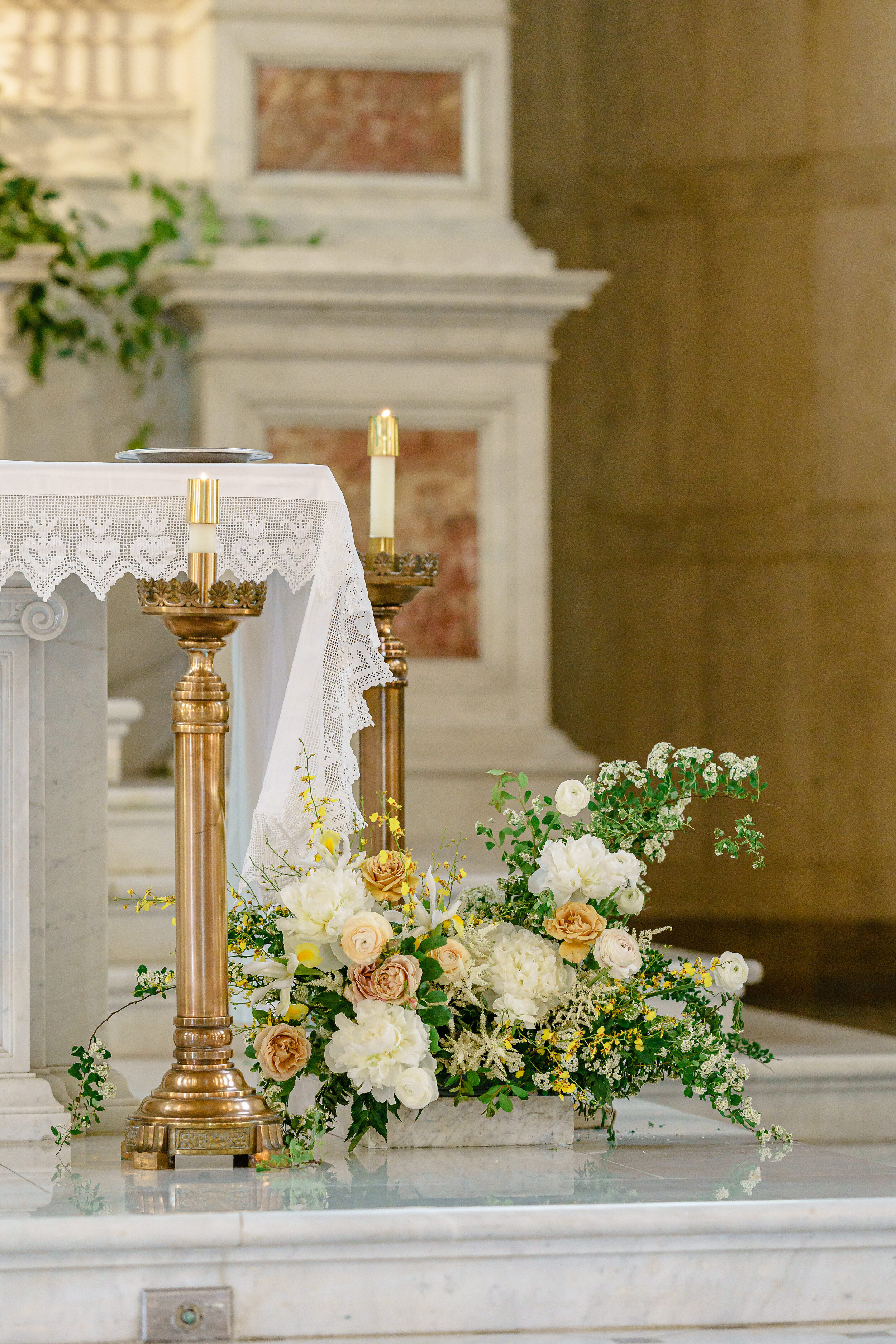 Timeless catholic wedding details