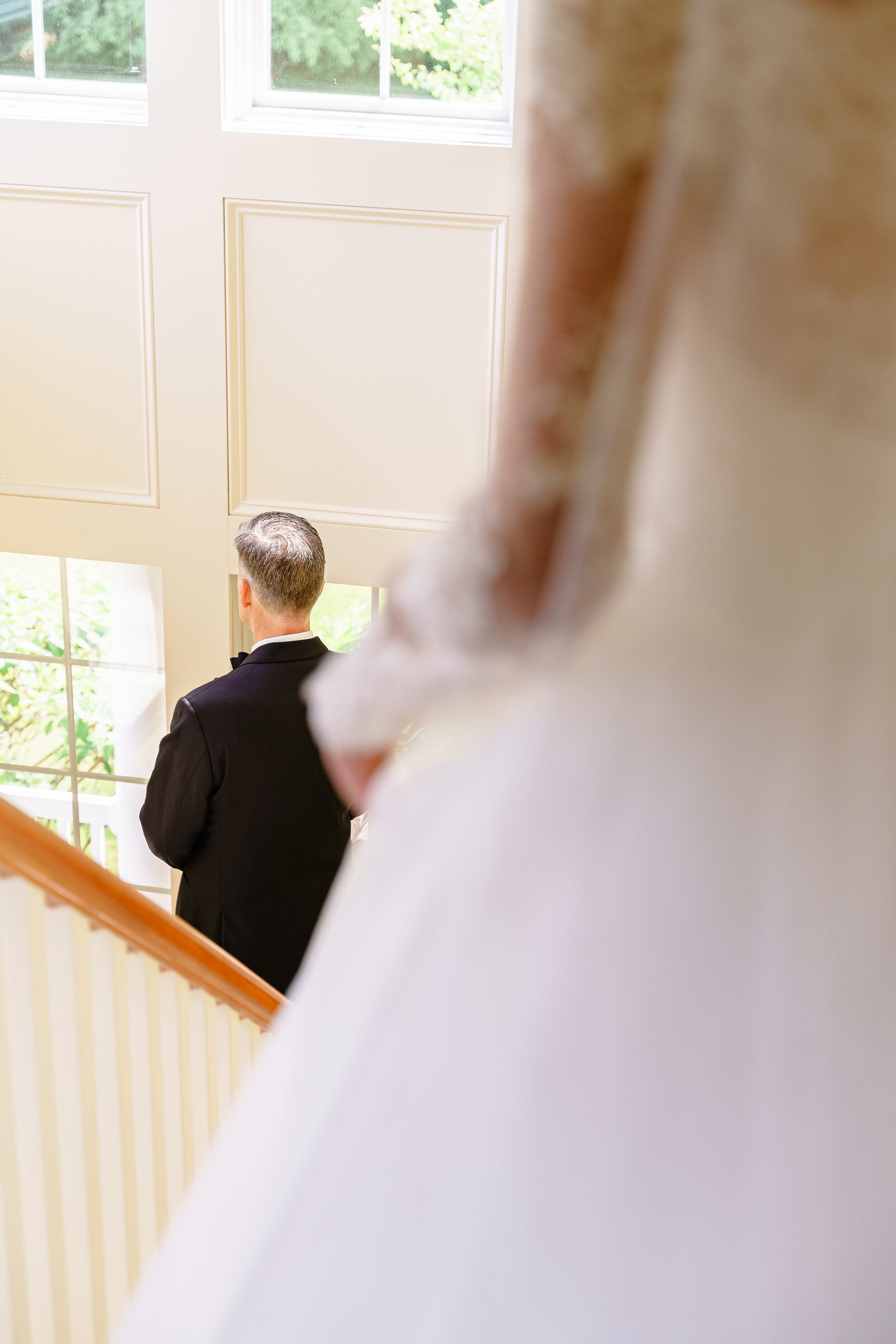 Intimate first look with classic bride and her father