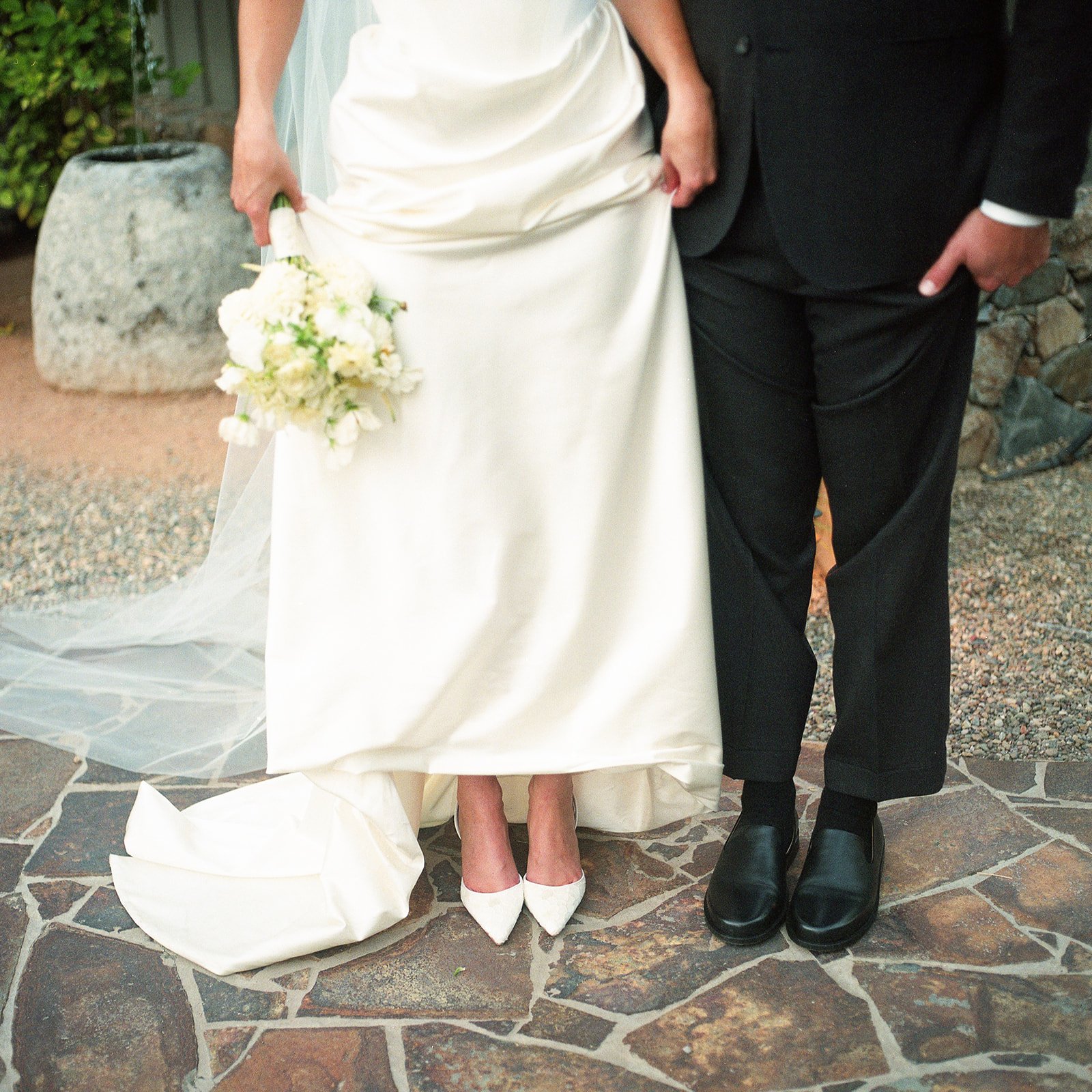 Bride and groom shoes