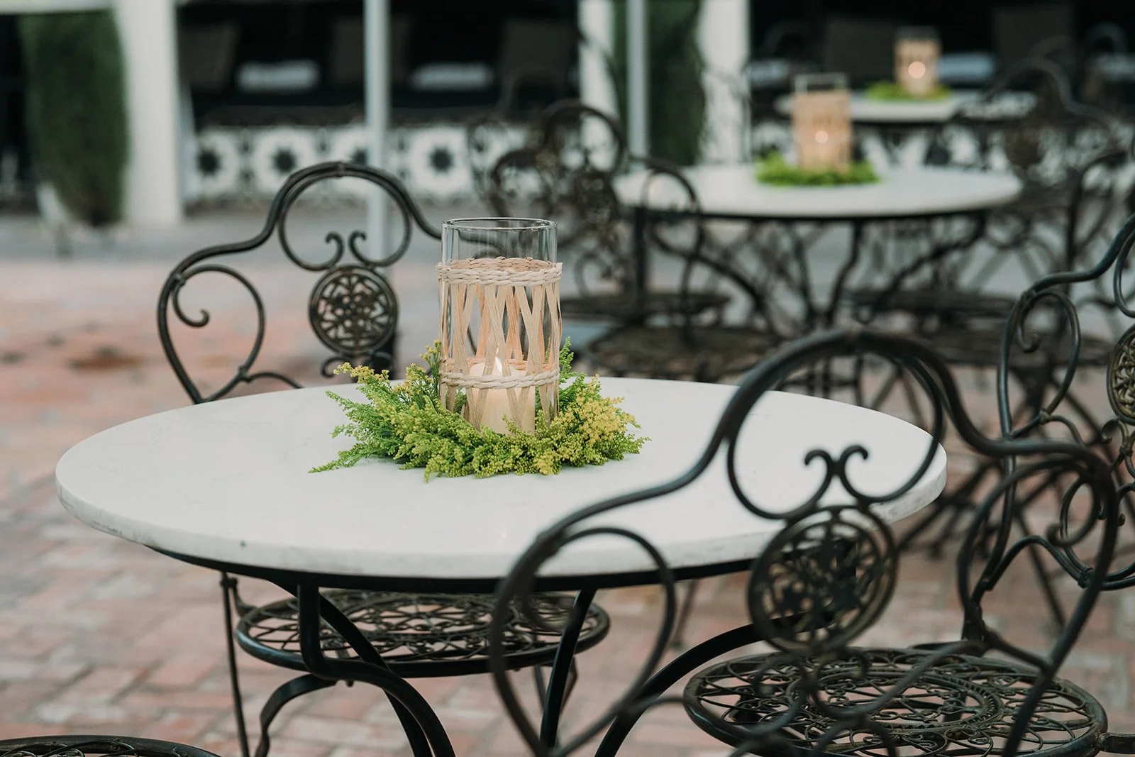 Flower display on cocktail table