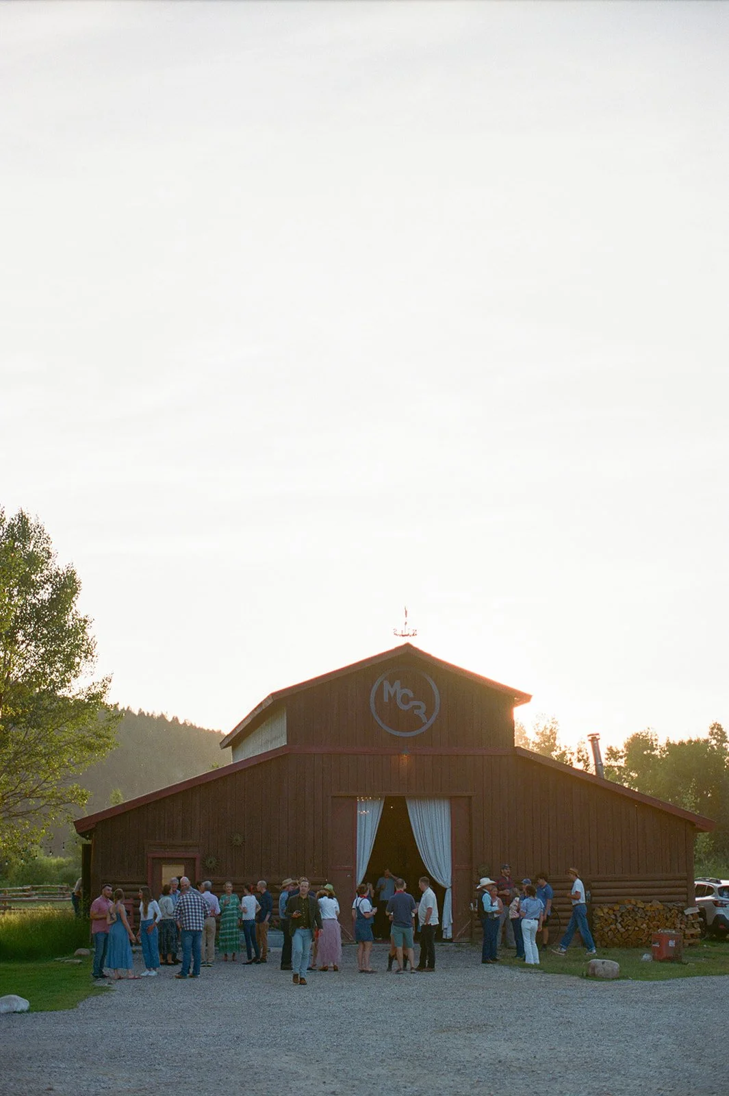 Guests outside Moose Creek barn