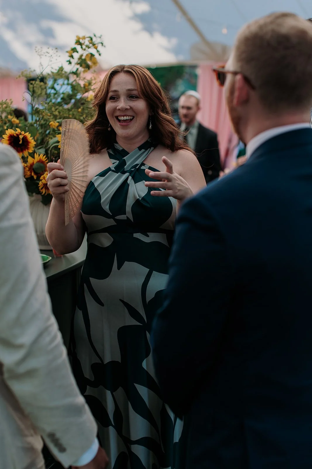 Guests mingling at wedding recpetion