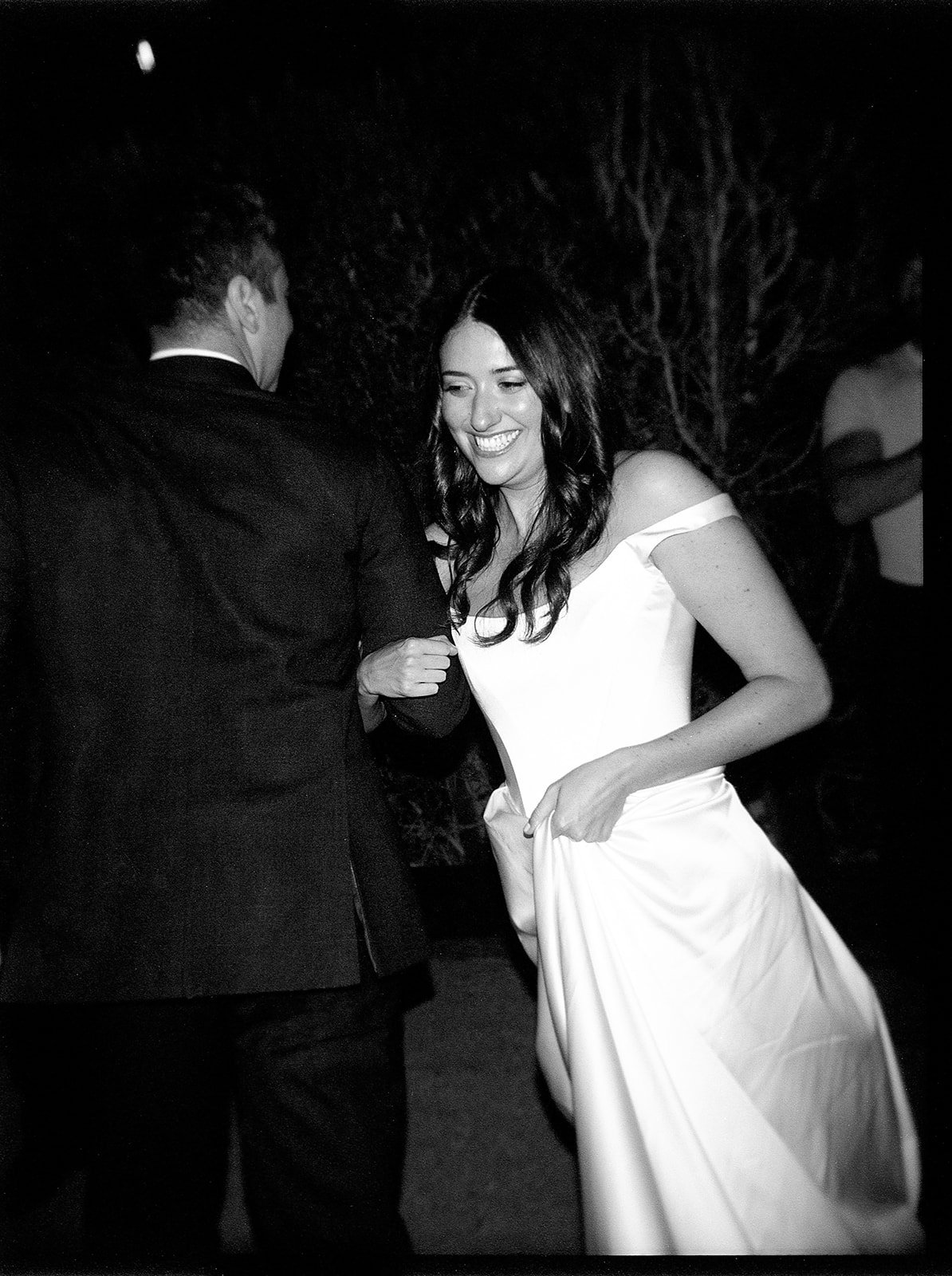 Bride and groom dancing