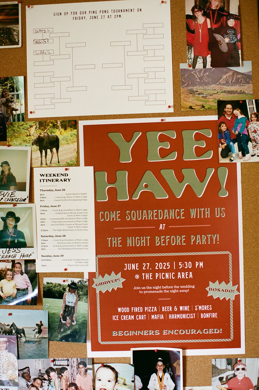 Activity sign up sheet collage