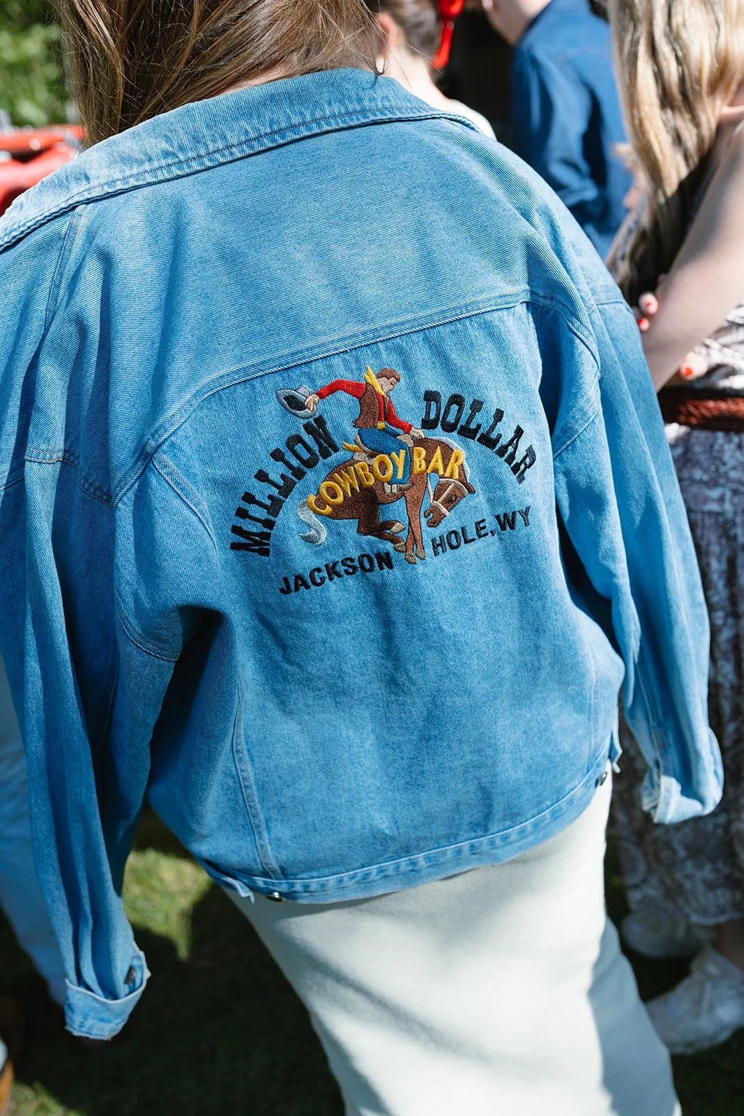 Denim jacket with cowboy embroidery