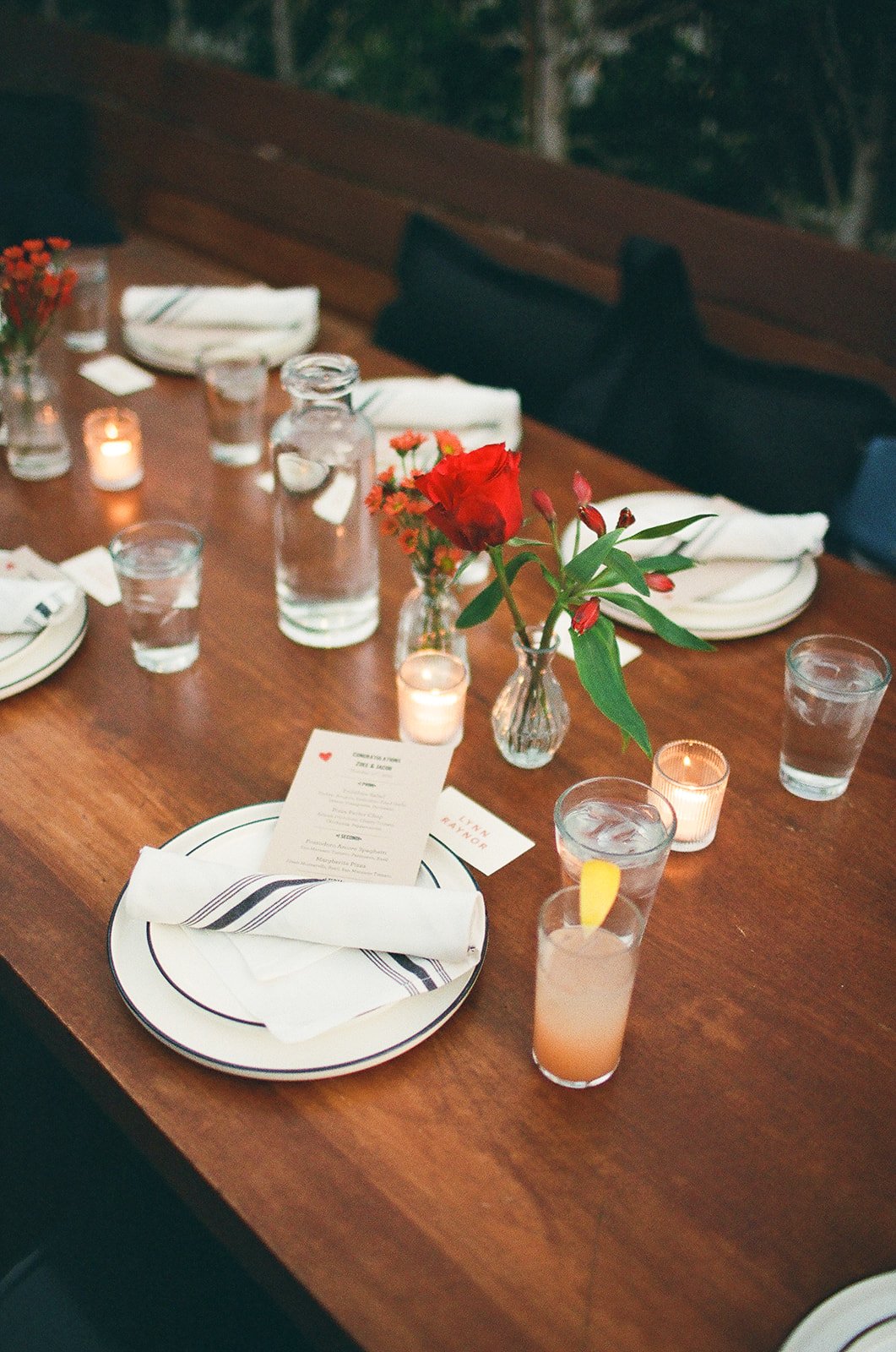 Tablescape at welcome dinner