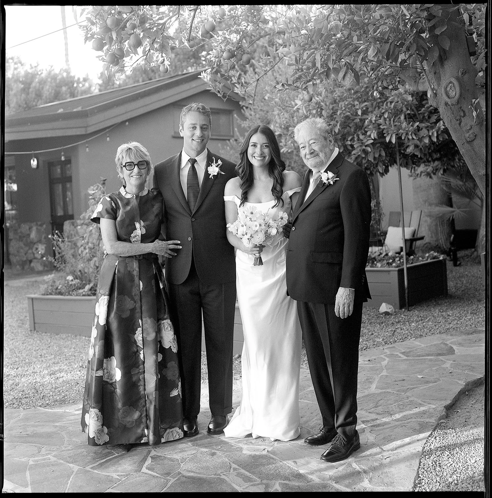 Bride and groom with bride's parents