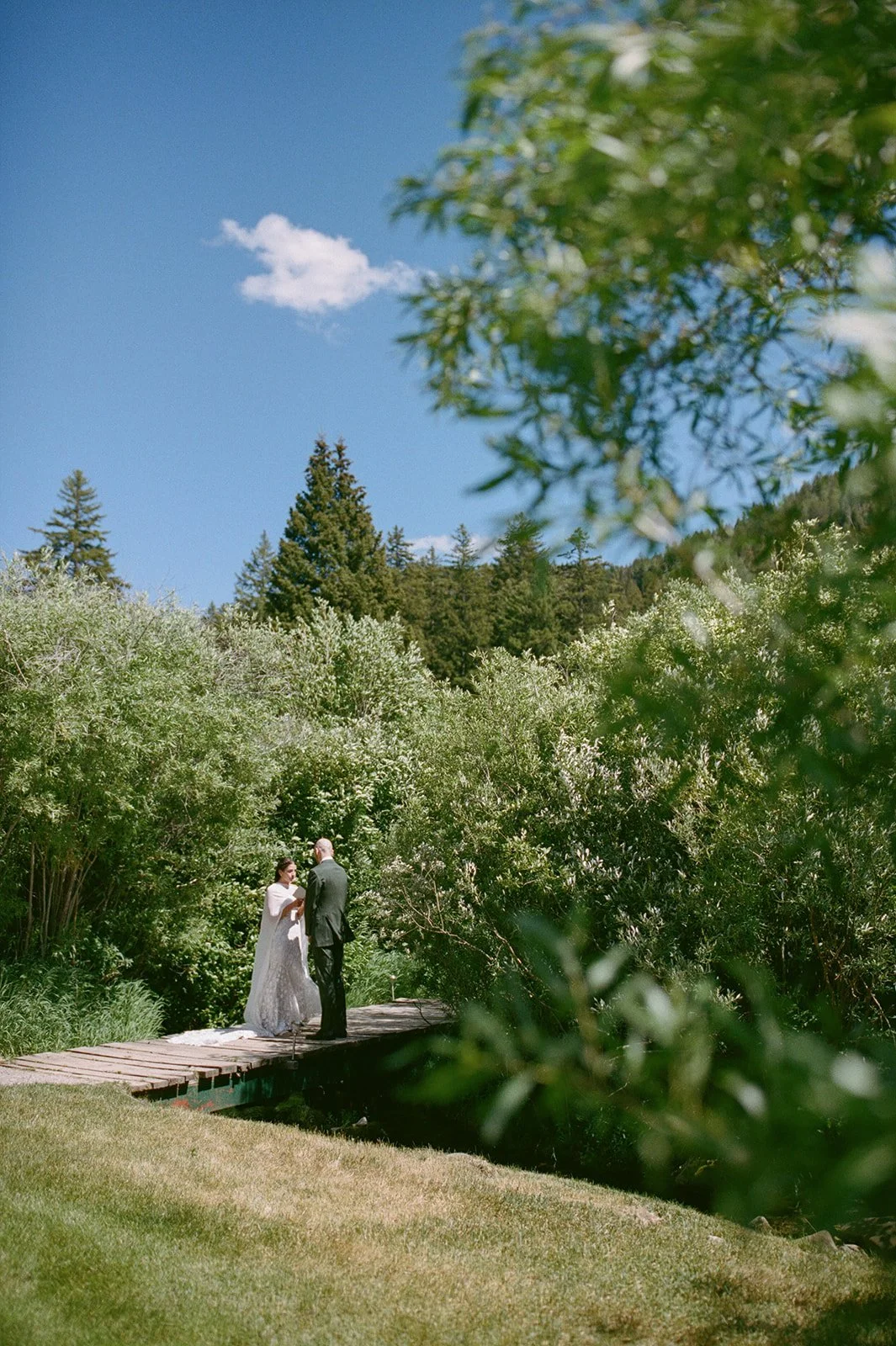 Bride and groom first look