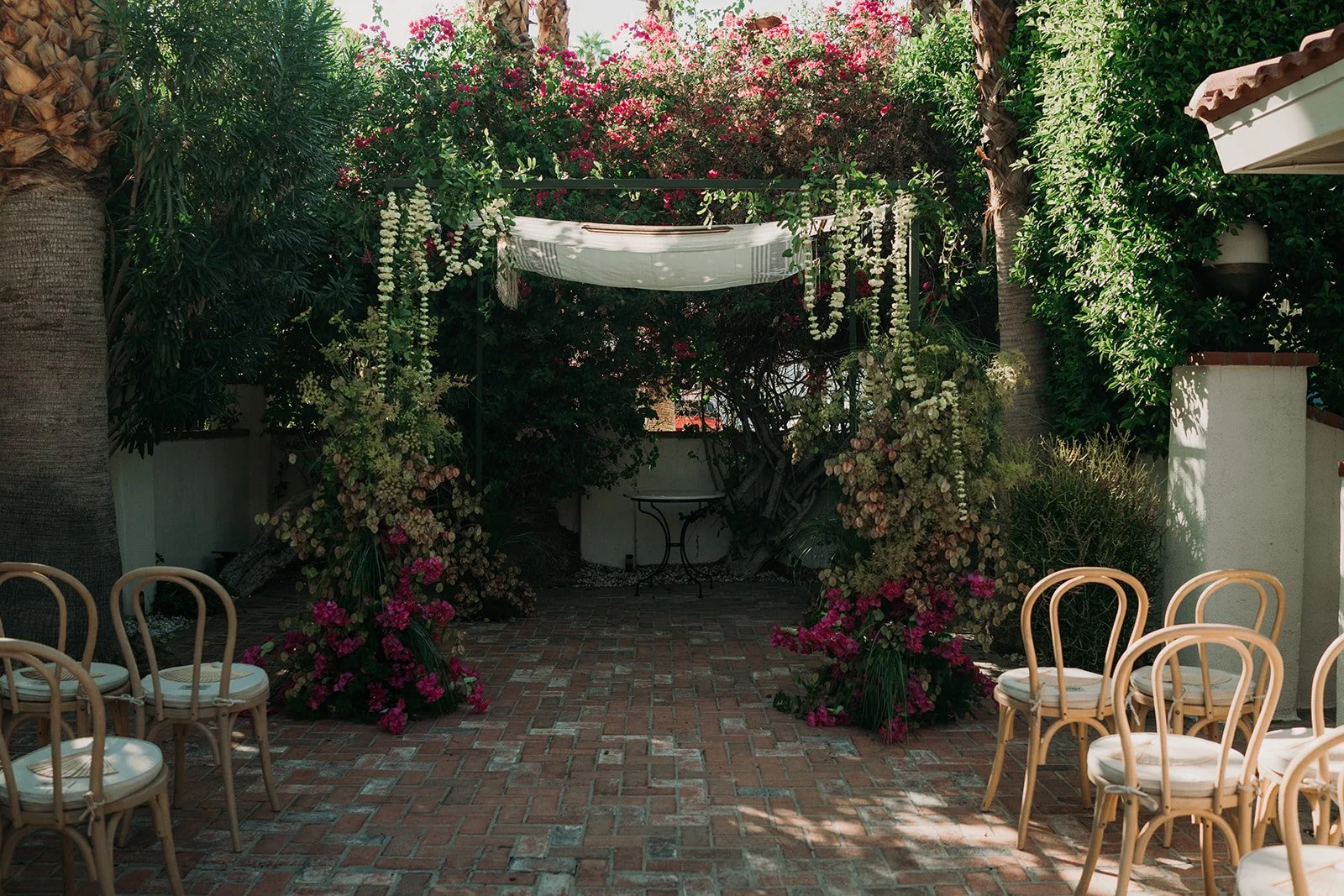 Ceremony chuppah with flowers