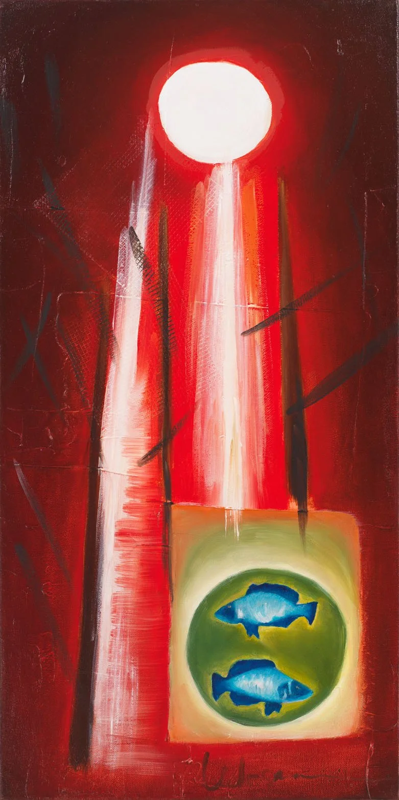 Glowing Fish-   24" x 12"   $1,200