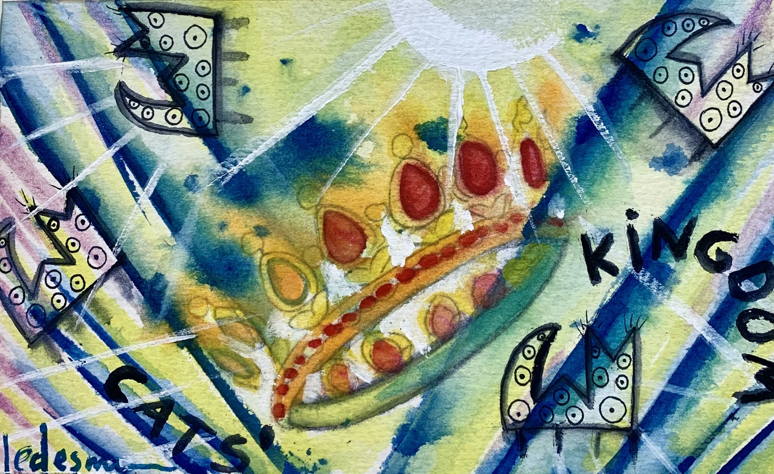 Cat's Kingdom-   5.5"x 8.5"   $490/framed