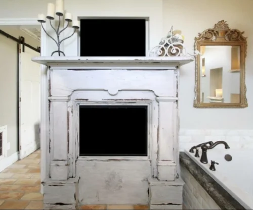 Salvaged fireplace surround