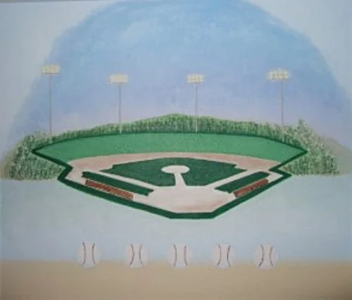 Boy's sports themed room.