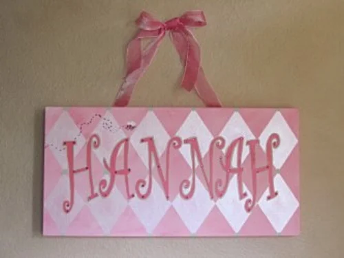 Little girl's name sign with crystals