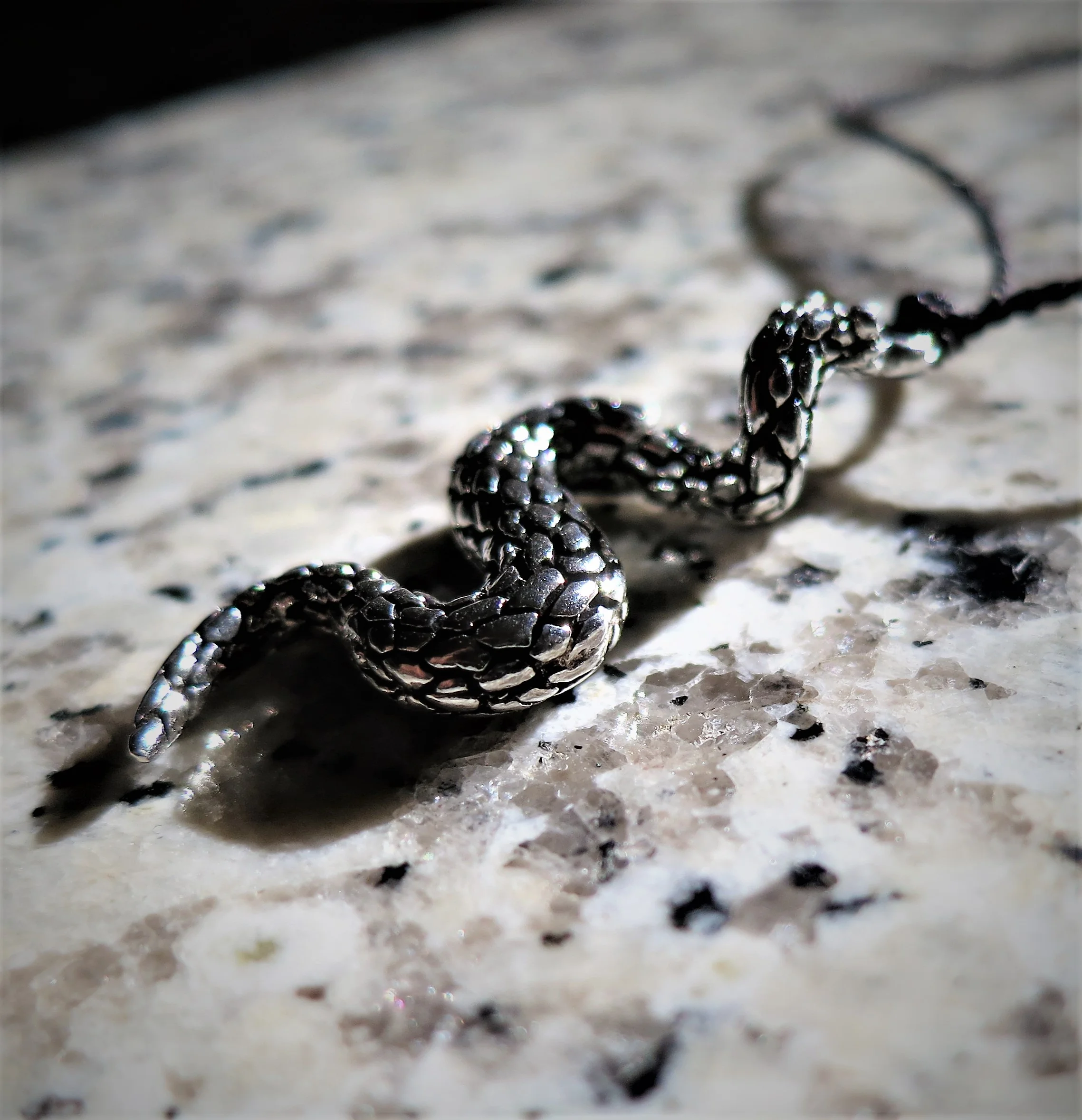 Sterling Silver Snake on Silk