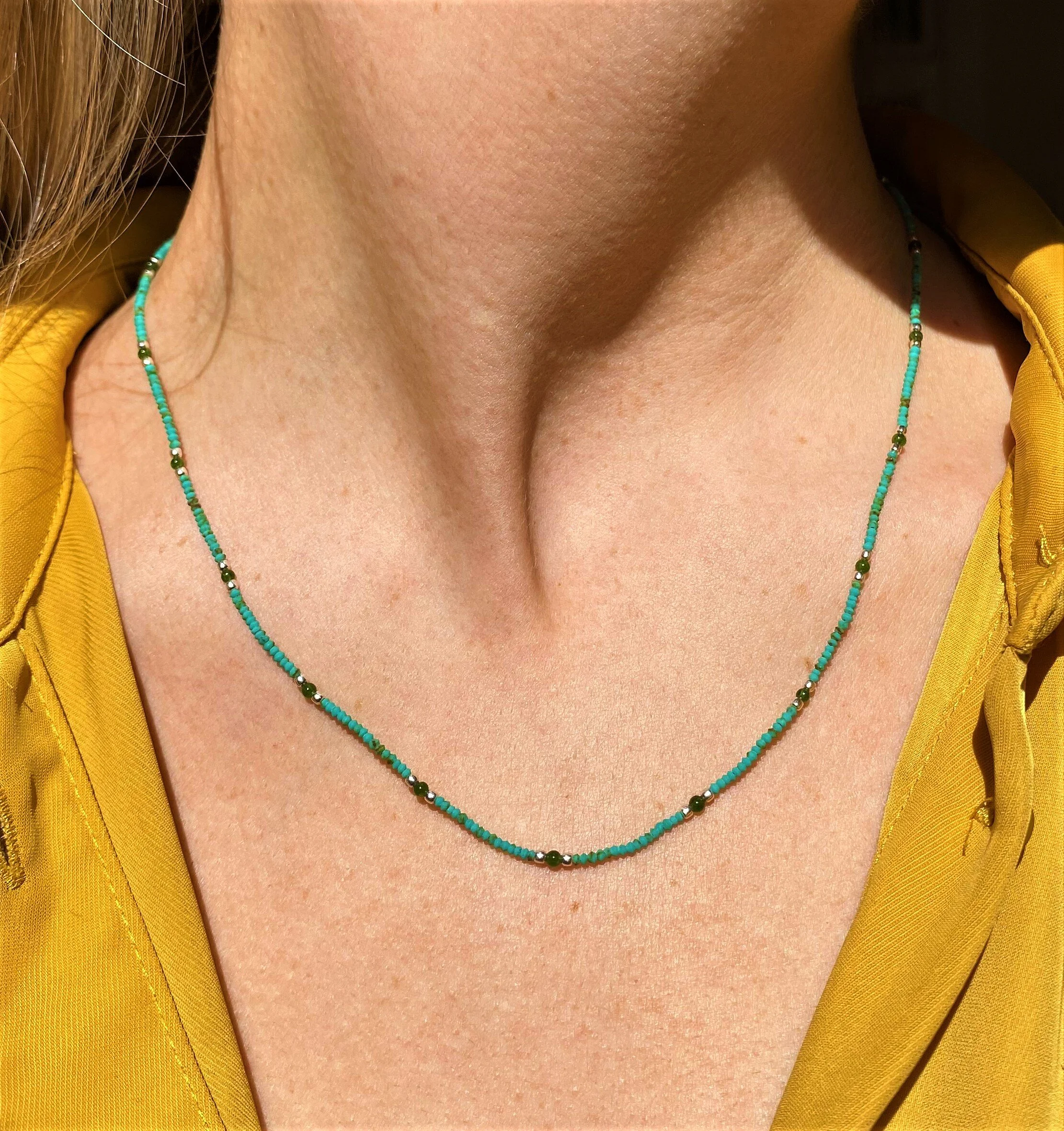 Tiny Turquoise with Jade and Sterling Stations