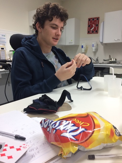 Practicing picking up Twisties