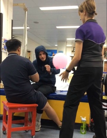 Catching and balancing tasks with the physios