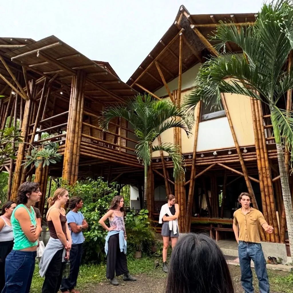 Halfway through our week at @losarbolerosfarm with @regenerationfieldinstitute! So far we&rsquo;ve hiked a primary forest, made chocolate from local cacao, played soccer in town, helped in the syntropic system, and started our bamboo project for the 