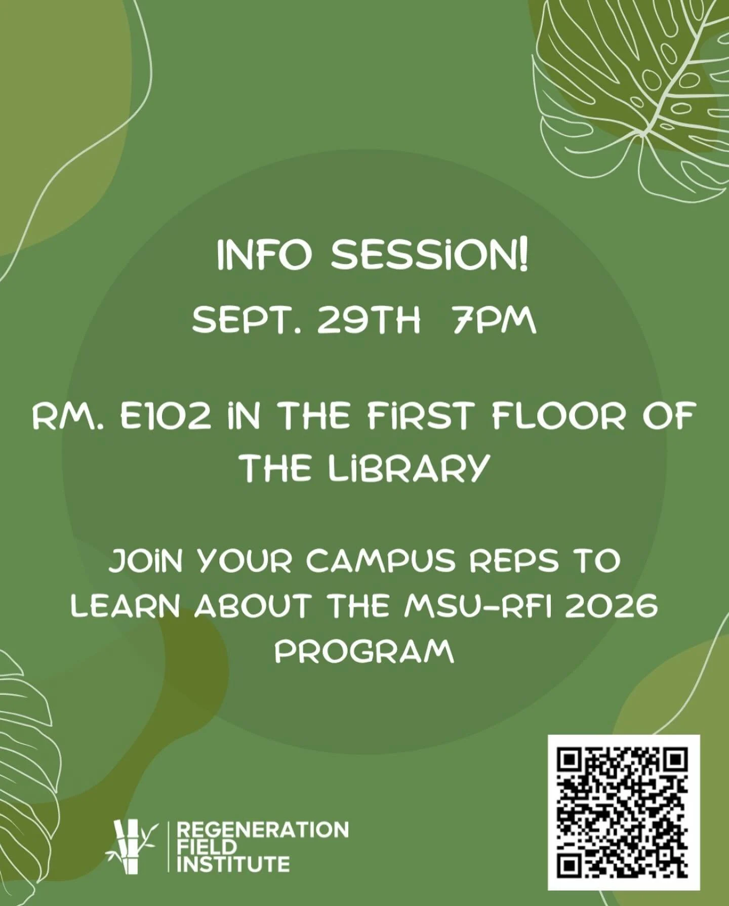Join Nadia and Olivia on the 29th to learn more about the 2026 MSU-RFI program!🌿

#sustainability #gogreen #agroforestry #regeneration #msu