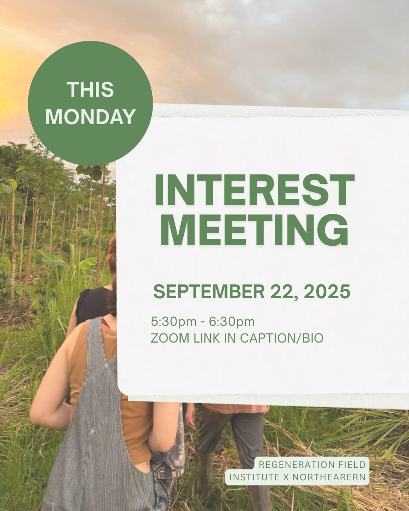 🌱⭐️ This coming Monday we will be having our second RFI x Northeastern Interest meeting!! Join us on zoom at 5:30 EST to hear about the awesome opportunity this Spring!
🌿 RFI 2026 Interest Meeting 🌿
Time: Sep 22, 2025 05:30 PM Eastern Time (US an