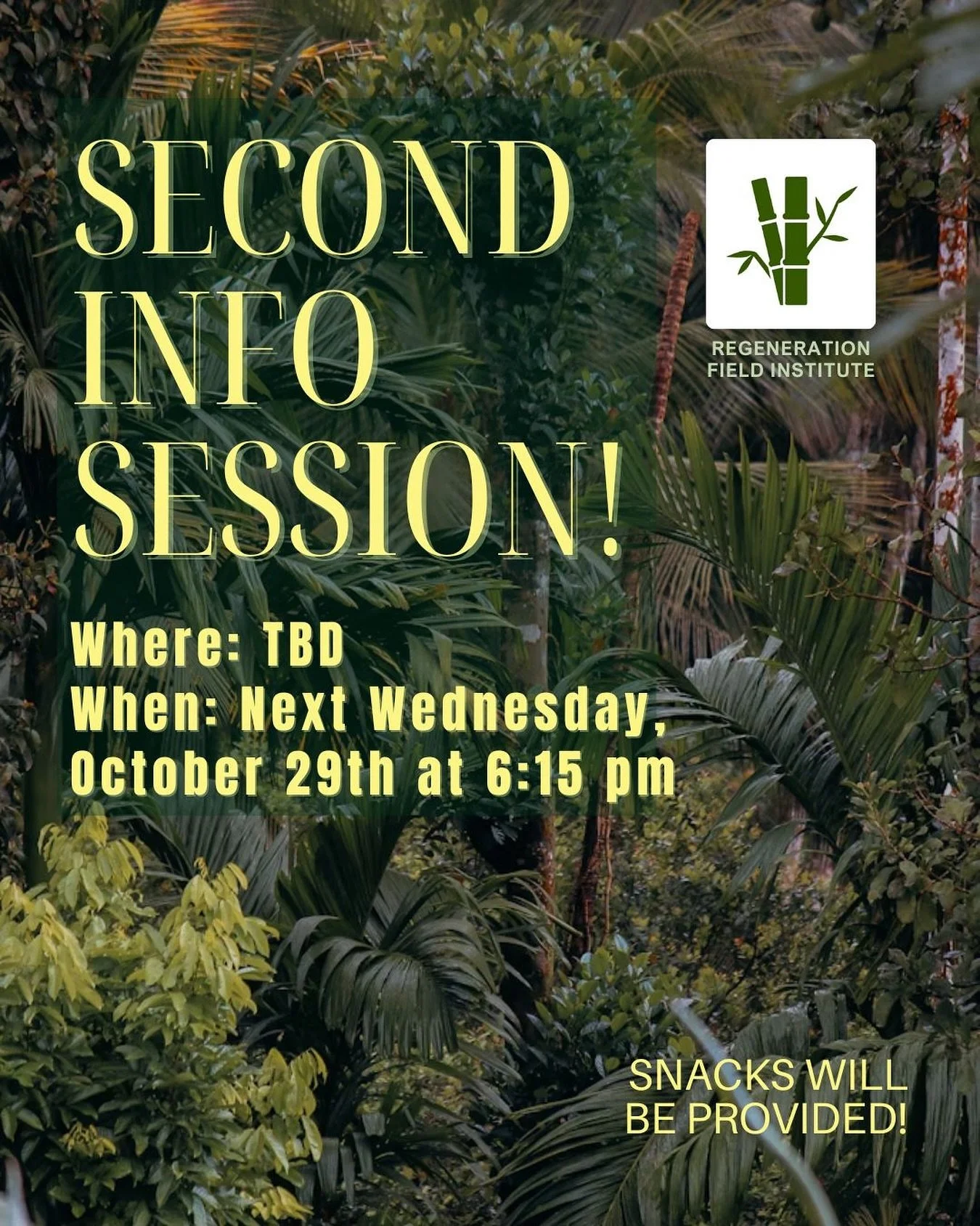 Second Info Session is here! If you missed us at our first info session, come join us next Wednesday, October 29th, to learn more about our programming! Location: TBD (will update on our story). We will cover more in depth trip details for anyone int