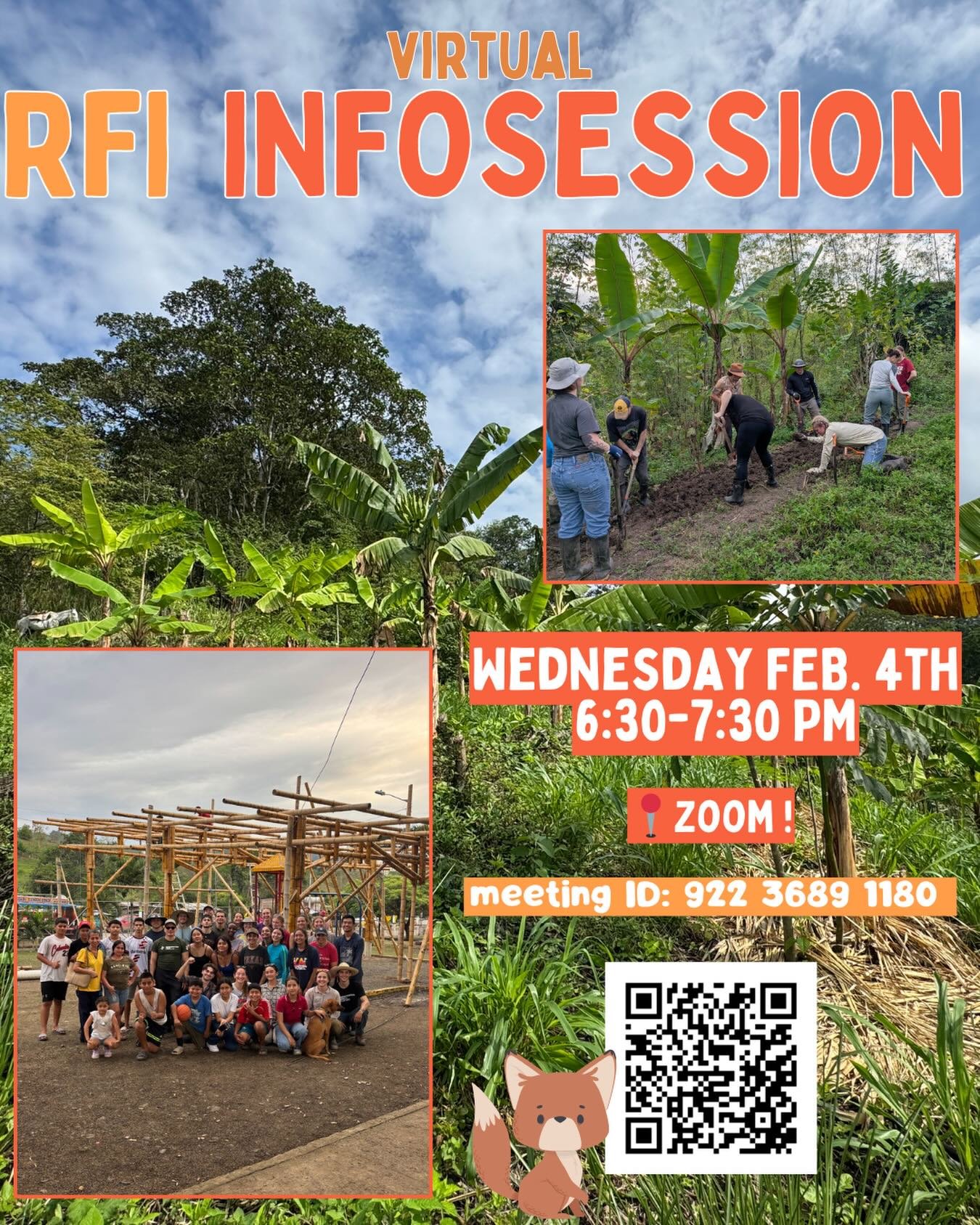 Attention Bears❗️We&rsquo;ll be having our FIRST virtual info session THISSSSS WEDNESDAY FEBRUARY 4th from 6:30-7:30PM 💚🎋

Learn more about what RFI does, our upcoming Summer program, logistics, and what a typical day in Ecuador looks like 🌱

Join