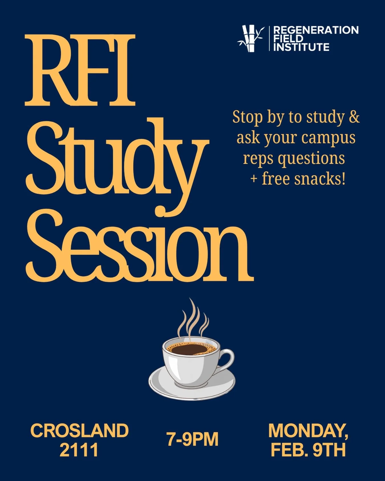 Come hang out with your campus reps! Feb. 9th in Crosland 2111 from 7-9pm. Coffee, hot cocoa, and snacks will be provided :)