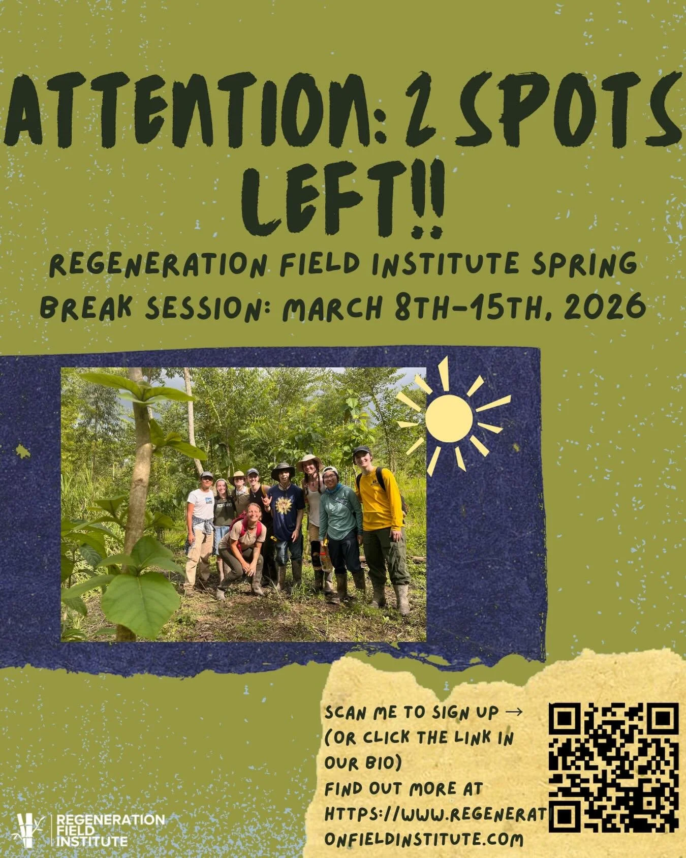 Looking for a pocketful of sunshine??? Come to ecuador for spring break!!! 
Signing up is easy and 80 degrees is sounding pretty nice right now😉

dm us/ email uvm.regeneration@gmail.com if you have any questions at all🫶🌴🥑🐛