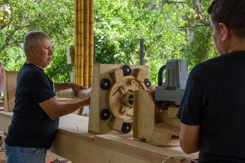 Bamboo also has a challenge.

A culm is naturally round, tapered, and variable. Those qualities make bamboo beautiful&mdash;and incredibly efficient in nature&mdash;but they can make standardized construction, connections, and prefabrication difficul