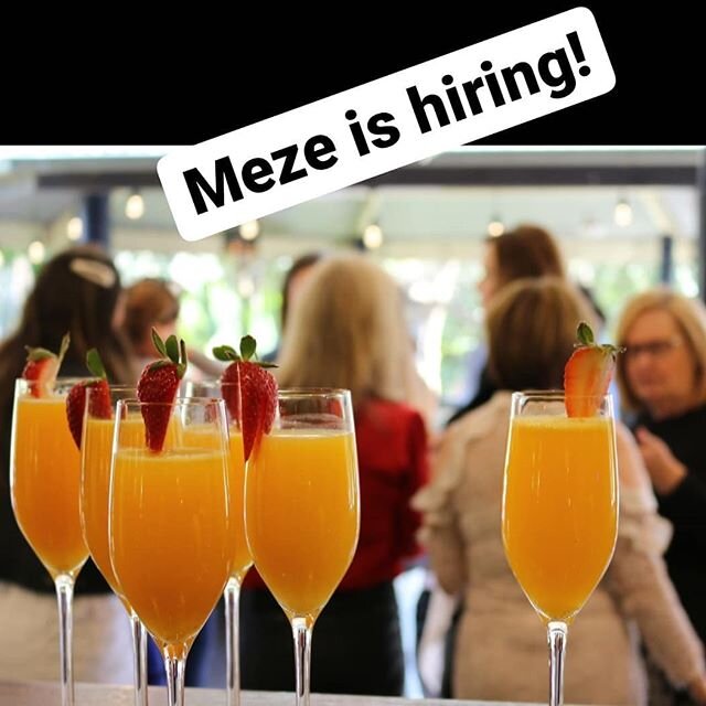 Meze is hiring local leaders and service achievers for the front of house. Must have own transport, RSA and experience.
~
Message me for more information.
~
#hiring #servicestaff #weekends #barista #barstaff #mezemegrove #annangrove #foodlover #eatin