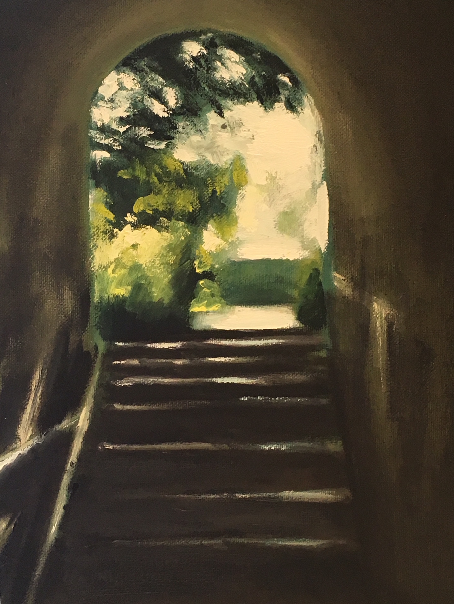 "Viaduct Stairway" | Oil on Canvas | 14x11 | Sold