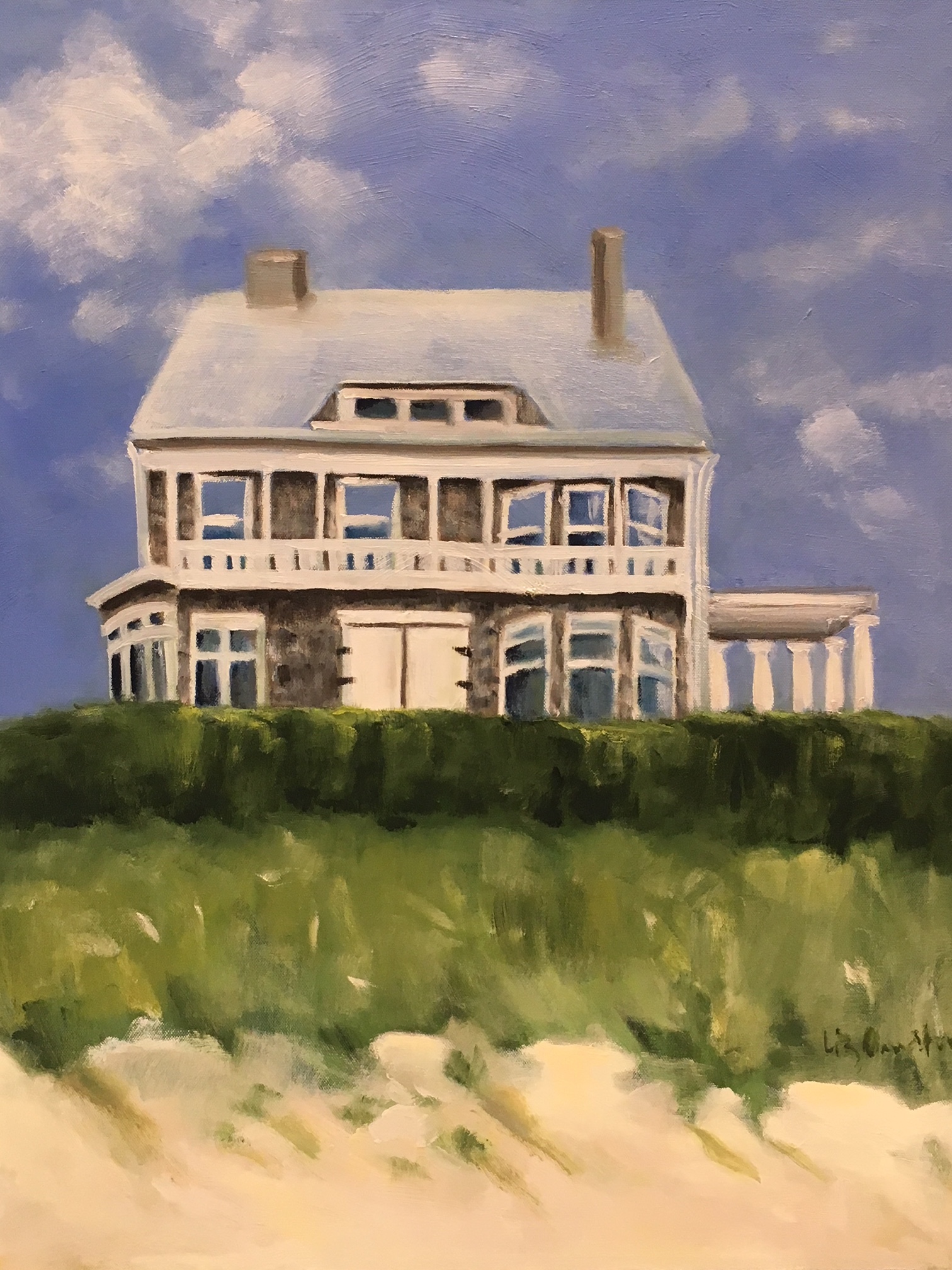 "Double Chimney Beach House" | Oil on Canvas | 28x22