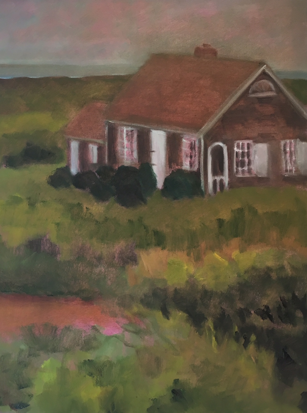 "Pink Dusk House" | Oil on Canvas | 30x24