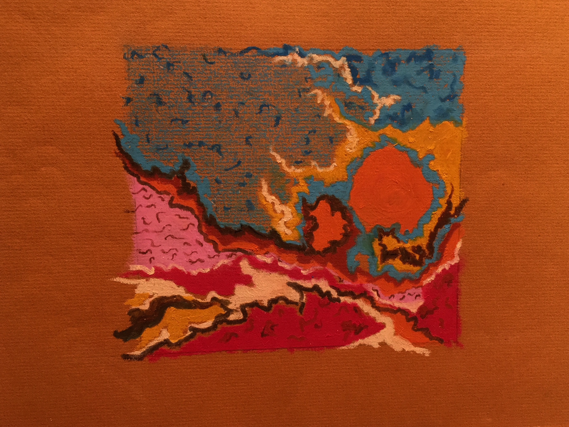 "Orange Sun" | Cray-Pas on Paper | 9x12