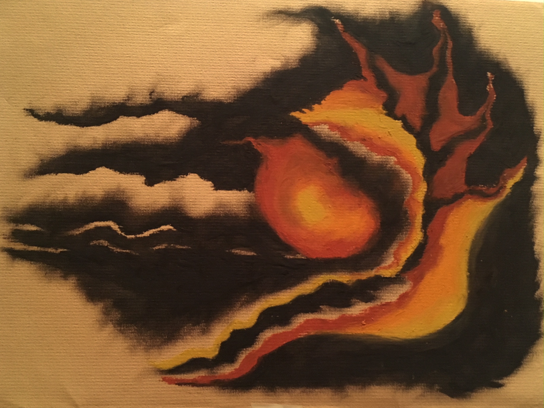 "Burnt Orange Gold" | Cray-Pas on Paper | 9x12