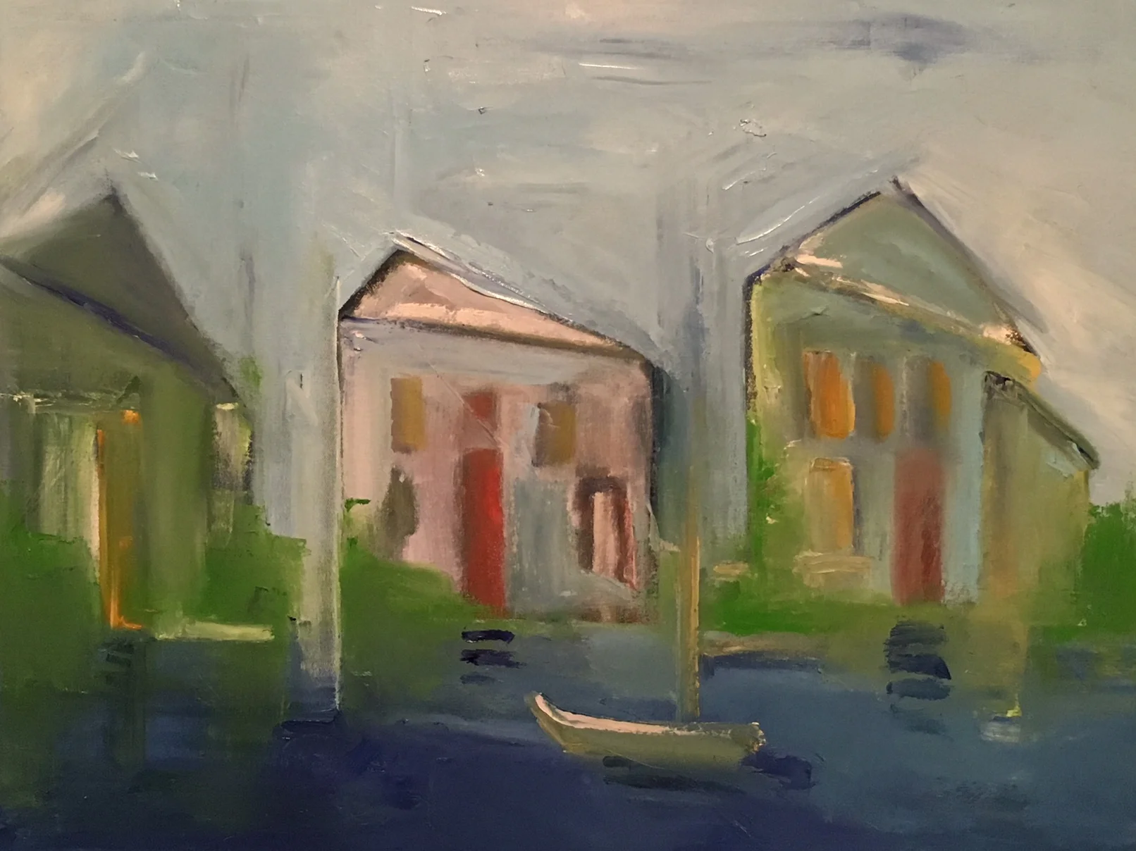 "Three Houses On The Bay" | Oil On Canvas | 24x30