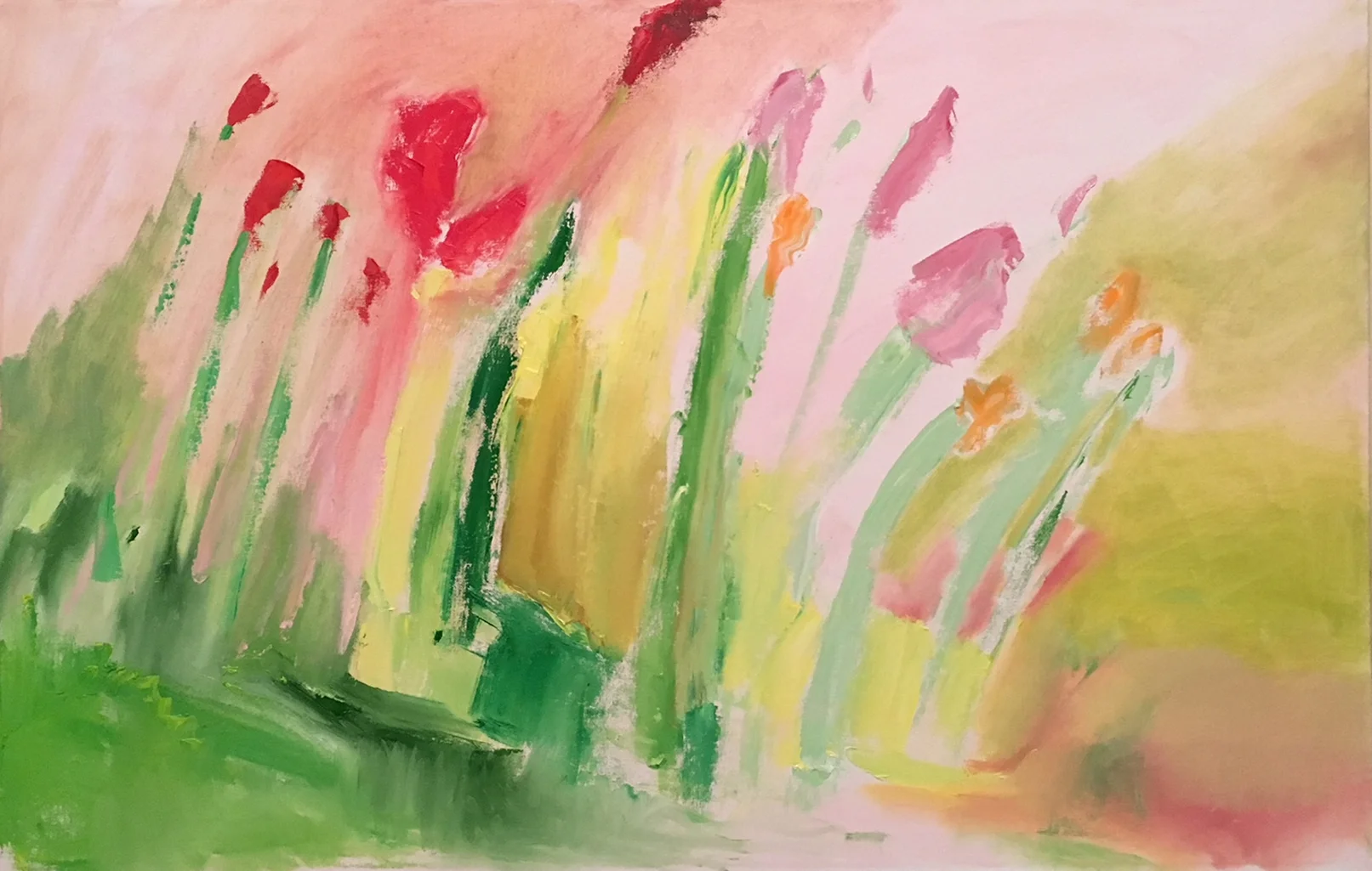 "Pink Red Flowers" | Oil on Canvas | 24x36